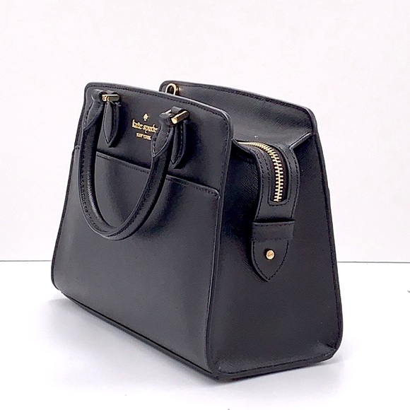 KATE SPADE Madison Saffiano Leather Small Satchel BLACK COLOR - Picture 5 of 14